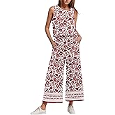 IWOLLENCE Women's Summer 2 Piece Outfits Set Round neck Sleeveless Tank Crop Top Wide Leg pants Set Pockets Jumpsuits