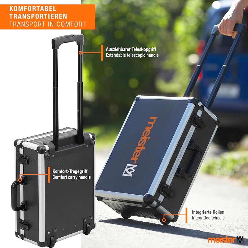 Carro de Herramientas 156 piezas - Set de herramientas - Con ruedas - Asa telescópica / Caja de herramientas móvil sobre ruedas / Caja de herramientas completamente llena / 8971440
