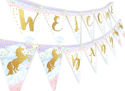 Amazon Com Pop Parties Magical Unicorn Rainbow Welcome Baby