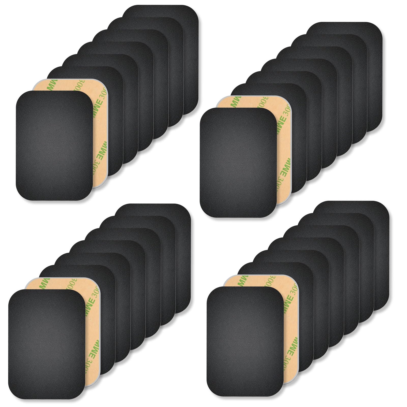 Photo 1 of 28Pack Universal Replacement Metal Plates Set, 65X45MM Mount Metal Plate with Adhesive for Phone Car Mount Holder,Rectangular Magnet Sheets for Phone Mountings,Black