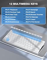 TECKNET Mini Wireless Keyboard and Mouse Set 2.4G USB Receiver 12 Shortcuts view 4