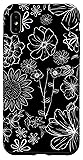 iPhone XS Max Black and White Wildflower Pattern