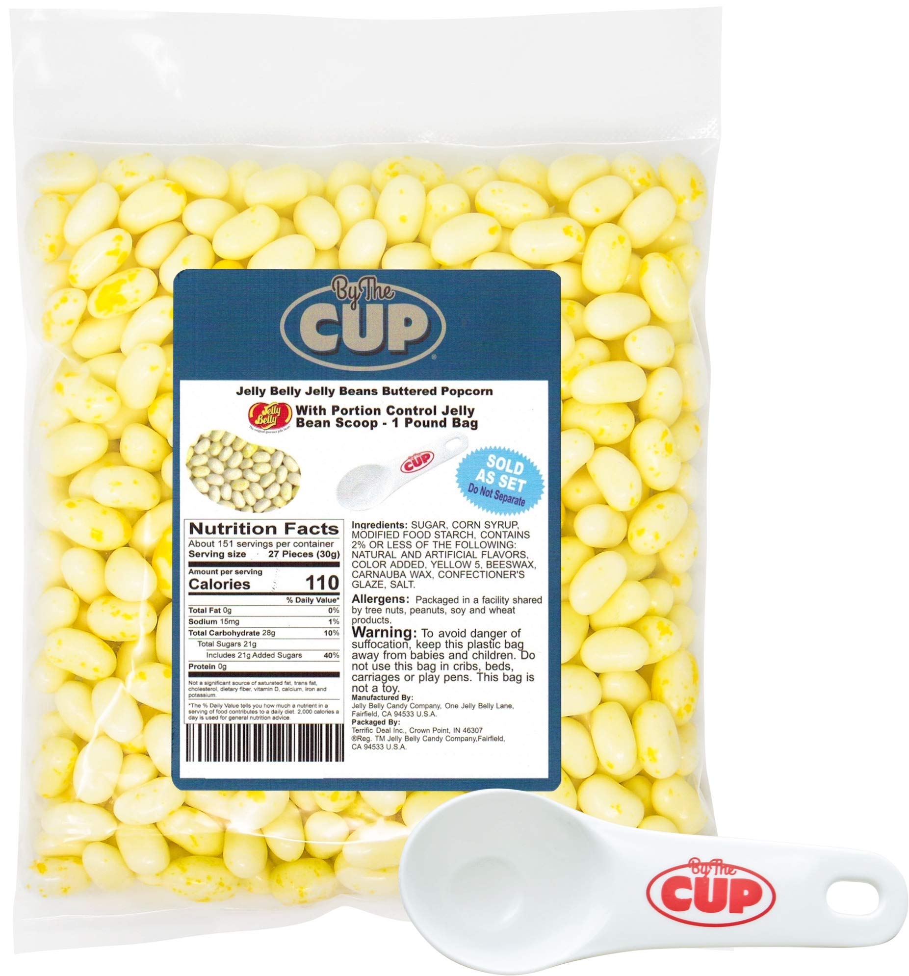Buttered Popcorn Jelly Beans 16 oz ReSealable Bag 2 Pack