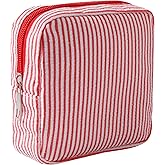 OZAOZ Small Makeup Bag for Purse Mini Cosmetics Bag Cute Cosmetic Pouch for Women with Slip-in Pockets (red)