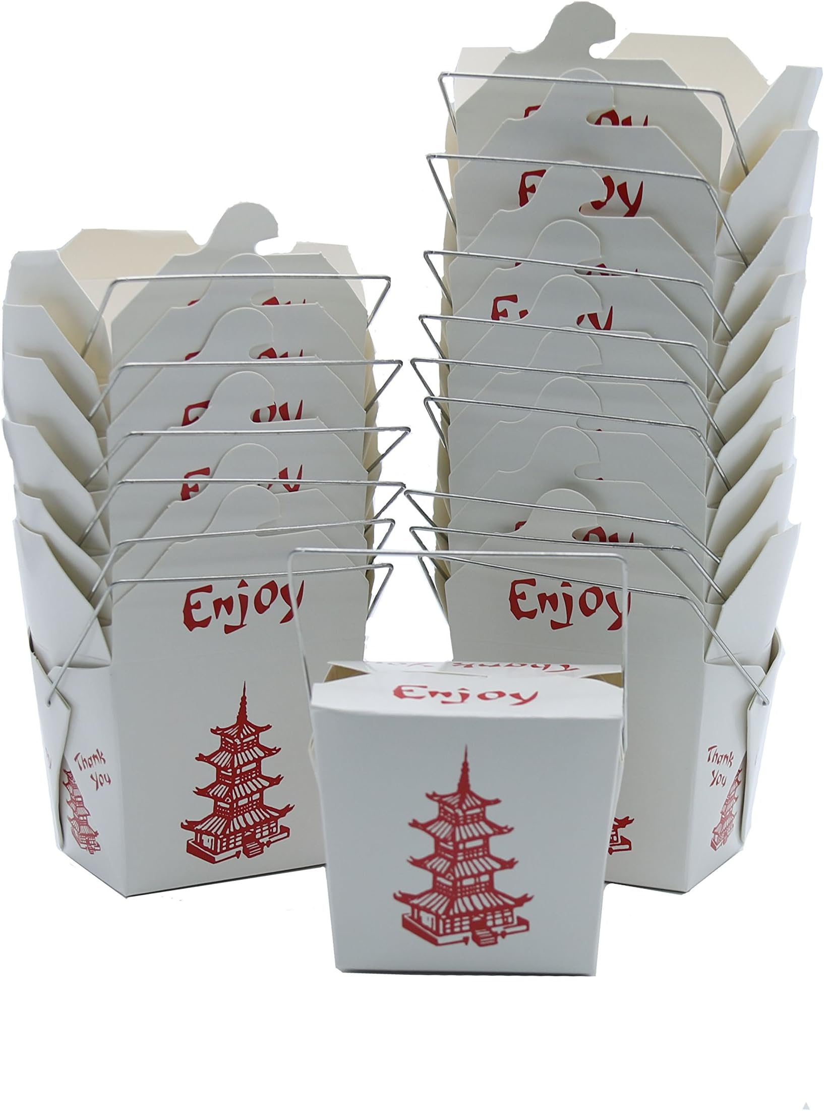 100 Pack Chinese take Out Box 8-OZ Bio Noodle Take Out Food Container: Perfect for Takeout Restaurants - White - Disposable and Recyclable (100)