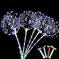 20 Inch 10 PCS 3 Modes Flashing Handles LED Light Up BoBo Balloons Colorful with Sticks, 10 PCS Transparent Balloons for Helium,for Christmas Birthday Party,Indoor Outdoor Decorations,Graduation