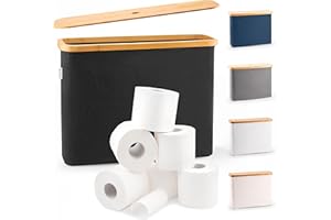 LONBET Toilet Paper Storage for 12 Rolls, Stackable & Foldable - The Ultimate Bathroom Organizer - Waterproof & Antibacterial