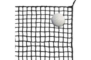 EMEKIAN Black Polyester Golf Practice Fence Net, Heavy Duty Golf Ball Barrier Net, Indoor Outdoor Portable Golf Seine Net, Golf Batting Net, Adjustable Protective Net for Backyard