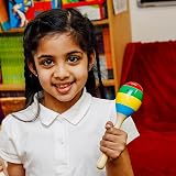 A-Star Wooden Multi Coloured Maracas Pair 22 cm Shaker Educational Rhythm view 6