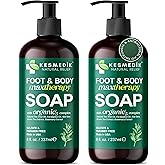 KESMEDIK Tea Tree Oil Soap Body Wash with Peppermint for Foot & Body, Antifungal & Antibacterial Support Cleanser, Helps Soothe Ringworm, Athlete’s Foot, Jock Itch, Acne & Body Odors, 2-Pack