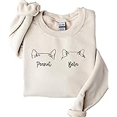 Merrvey Custom Cat Mom Sweatshirt or Hoodie Personalized Cat Mama Sweatshirts Mother of Cats Sweaters with Kitty Name Pet for Owners Lovers Ladies Multicolor