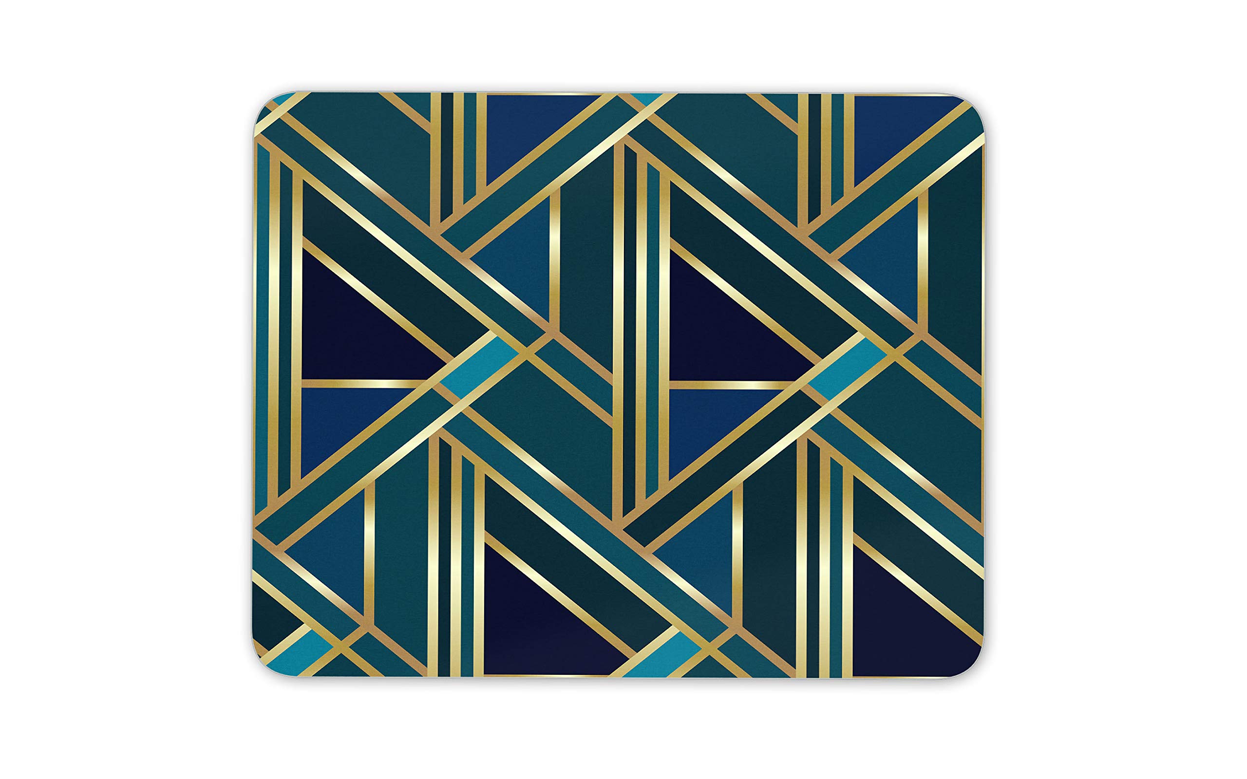 Art Deco Mouse Mat Pad - Green Gold Geometric Wallpaper Fun Computer #12546