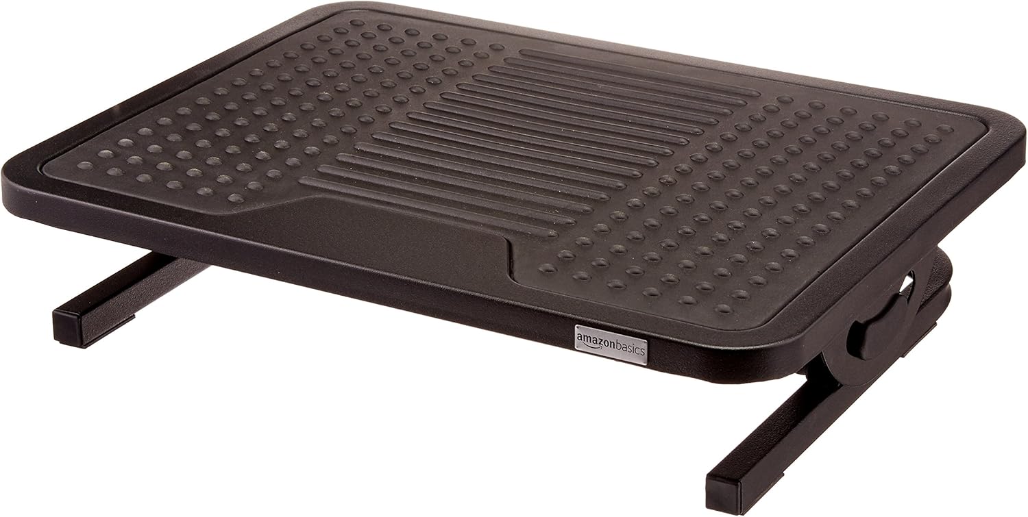 Basics Under Desk Foot Rest - Black : Office Products