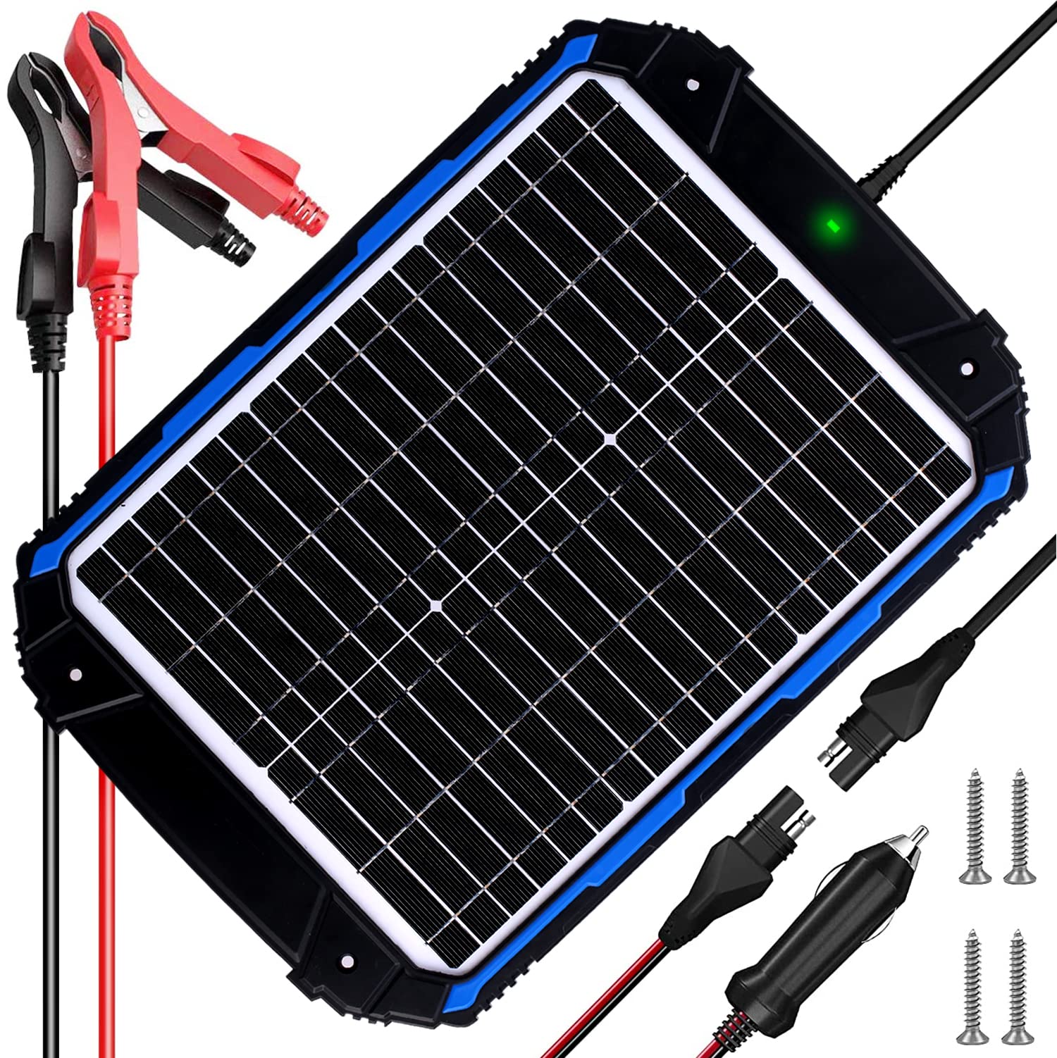 Photo 1 of SUNER POWER 20W 12V Solar Battery Trickle Charger & Maintainer PRO, Built-in Intelligent MPPT Controller, Waterproof 12 Volt 20 Watt Solar Panel Charging Kits for Car Marine RV Trailer Boat Automotive