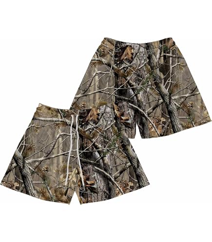Sooluness Mesh Real Tree Camo Basketball & Beach Shorts Summer
