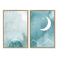 SIGNWIN 2 Piece Framed Canvas Wall Art Minimalism Abstract Style Canvas Prints Home Artwork Decoration for Living Room,Bedroom - 16