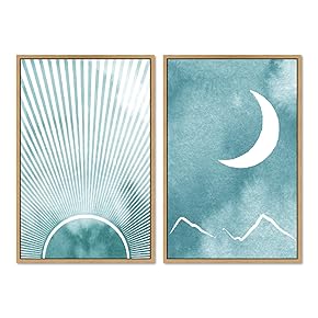 SIGNWIN 2 Piece Framed Canvas Wall Art Minimalism...
