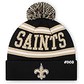 FOCO NFL Unisex-Adult NFL Team Logo Stripe Pom Beanie Hat