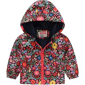 Toddler Waterproof Jackets Lightweight Zip up Hooded Raincoat Baby Boys Girls Thin Casual Windbreaker Coats Hiking