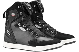 KEMIMOTO Motorcycle Shoes High Top with Thick Heel Protective Gear Anti-Slip Motorcycle Boots for Men Microfiber Leather Material