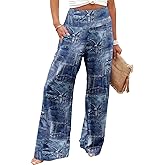 JZC Women's Palazzo Lounge Pants Casual Wide Leg Pants High Waist Flowy Toursers with Pockets