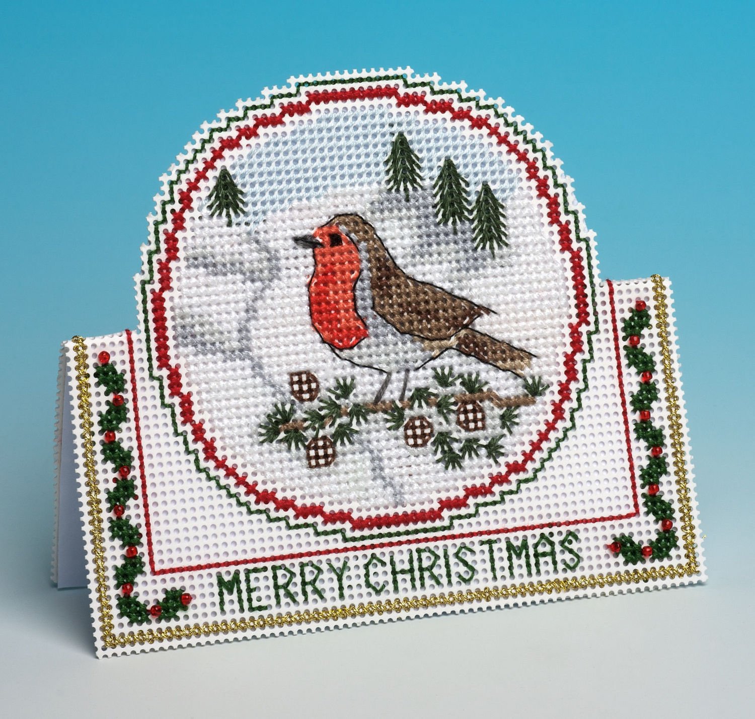 High Quaity The Nutmeg Company Christmas Robin Card 3d Cross Stitch Kit Kitchen Home Cost Effective Www Lapaticesse Com