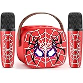 Mini Karaoke Machine for Kids, 2 Wireless Microphones with Bluetooth Portable Speaker & Dynamic LED, Kids Karaoke Machine for Girls Boys Ages 3-12+, Christmas/Birthday Gifts/Toys for Party & Playing