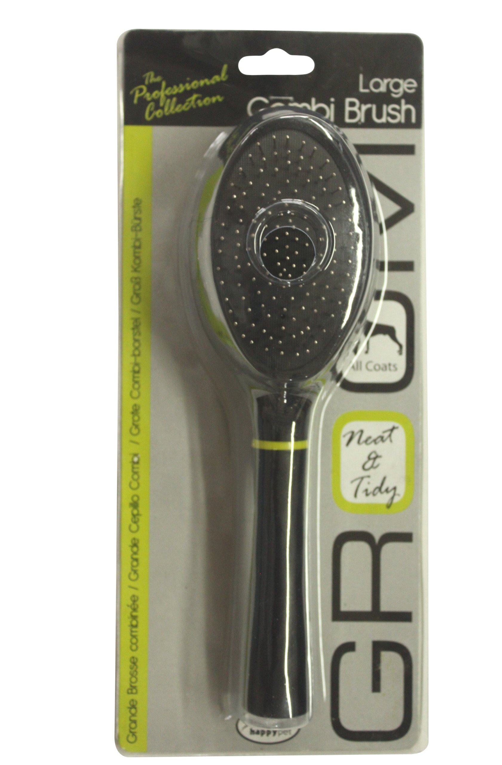 Happy Pet Groom Large Dogs Combi Brush Comfortable Pain Free No Tangle Undercoat Deshedding for All Coat Types Pet Accessory