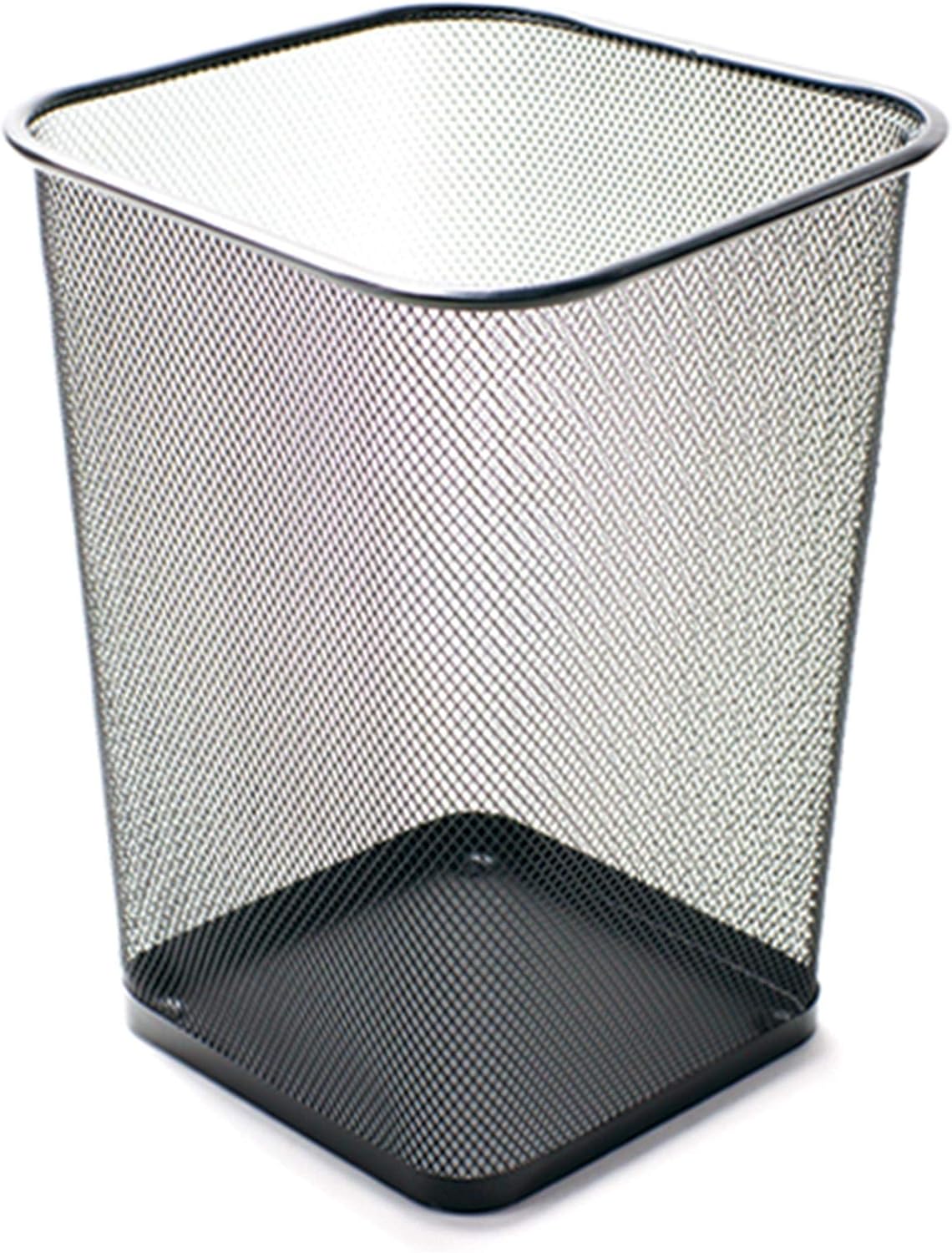 FIS Wire Mesh Waste Baskets Square Net Type, Black Color, Height 30 cm
