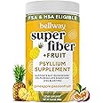 Bellway Super Fiber Powder + Fruit, Sugar Free Organic Psyllium Husk Powder Fiber Supplement for Regularity, Bloating Relief & Gut Health, Non-GMO, Plant-Based, Pineapple Passion Fruit (50 Servings)