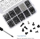 FandWay 500Pcs M2 M2.5 M3 Laptop Computer Screws Kit Phillips Flat Head Carbon view 5