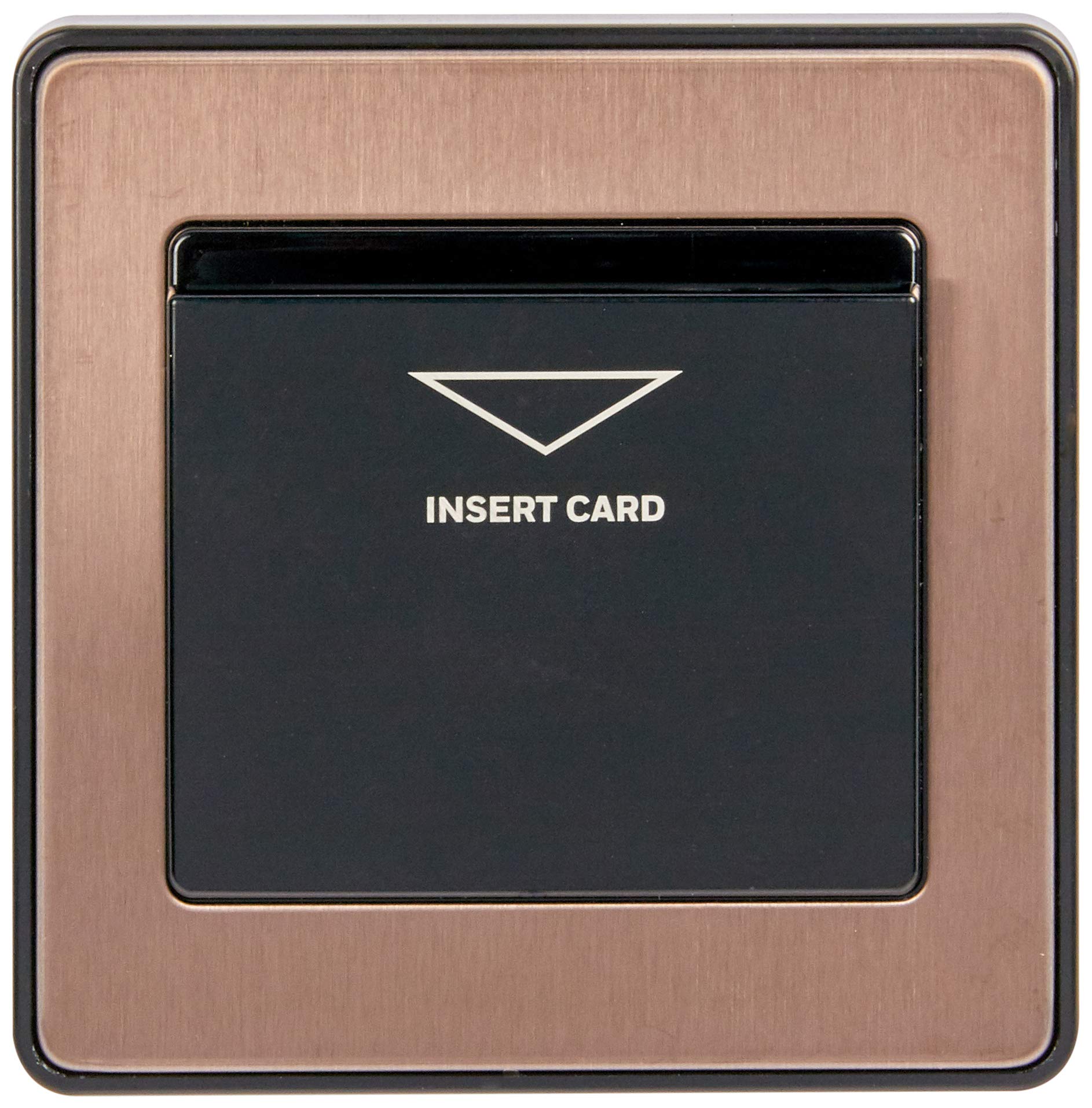MK (ELECTRIC) Dimensions 1 Gang 10A Keycard Switch Bronze Finish Frontplate With A Black Trim White