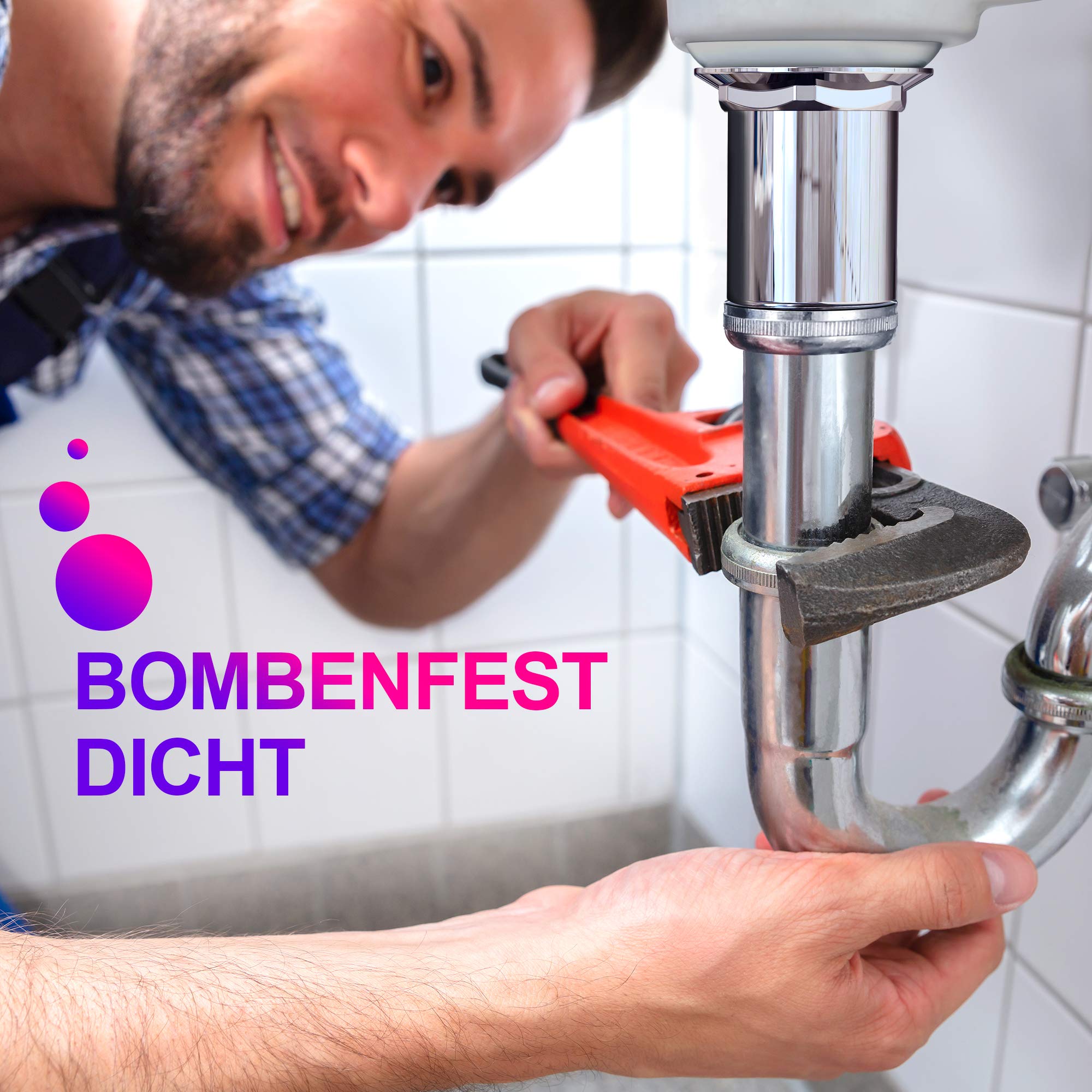 Premium Waschbecken Abflussgarnitur mit Überlauf - für Waschbecken & Waschtisch, Chrom Pop Up Ventil, Universal Ablaufventil Ablaufgarnitur aus Messing - Einbau mit Anleitung ohne Werkzeug