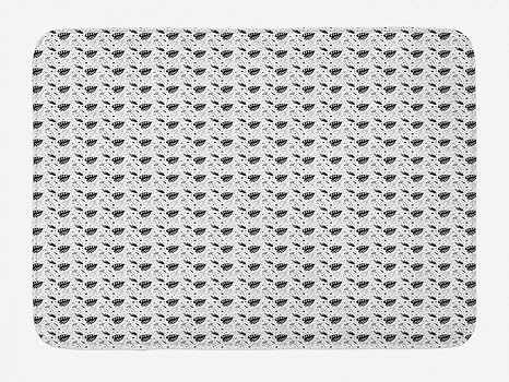 Feeling-Right Estera de baño de filodendro Monocromo Tropical de Hojas