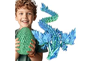 Olee Odee Fly Wings Dragon & Dragon Egg, 3D Printed Articulated Fidget Toys for Adults Office Room Decor Collectible Figurines Funny Gifts for Kids, Boys, Girls (Brilliant Green, L Size)