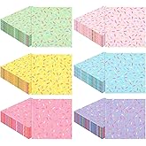 Crtiin 150 Pcs Colorful Donut Sprinkle Napkins 2 Ply Disposable Cocktail Napkins Paper Sprinkle Party Decorations for Baby Shower Birthday Ice Cream Party Supplies(Regular)