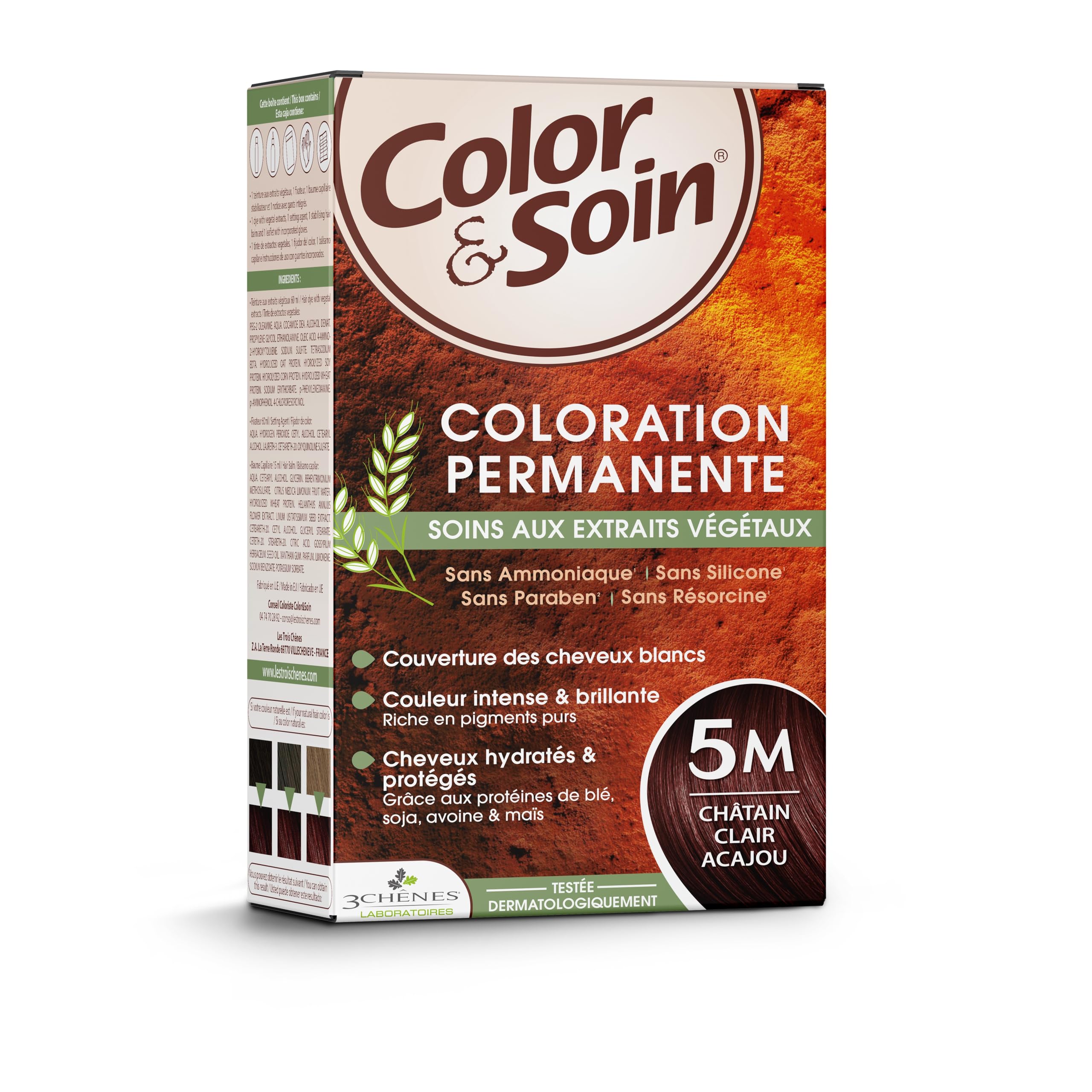 Les 3 Chênes Color & Soin Permanent Color Care - Light Mahogany Chestnut: 5M