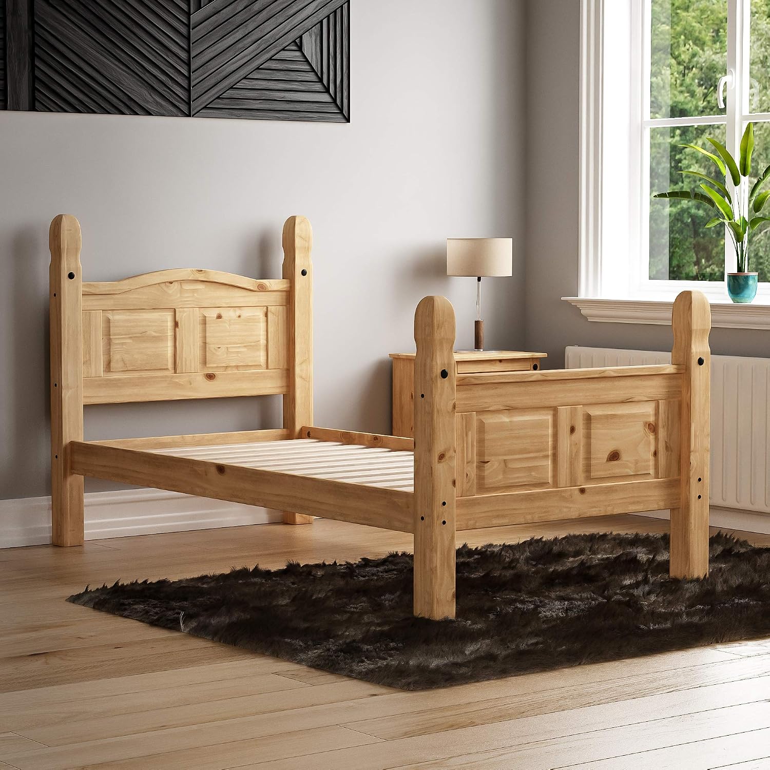 Vida Designs Corona Bed Frames Complete (Single, Brown, Single | No Mattress | High Foot - Image 3