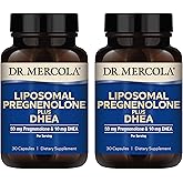 Dr. Mercola Liposomal Pregnenolone Plus DHEA, 30 Servings (30 Capsules), 50 mg Pregnenolone Per Serving, 10 mg DHEA Per Serving, Dietary Supplement, Non-GMO - 2 Pack