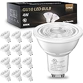 TJOY GU10 LED Light Bulbs Non-Dimmable, 4W, 5000K Daylight White, 300LM, Equivalent 35W, 2 Prong GU10 Bulbs Replacement for Recessed Track Lighting, MR16 LED Bulb for Living Room, Range Hood, 12 Pack