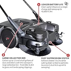30" Battery Powered Push Sweeper with Triple Power