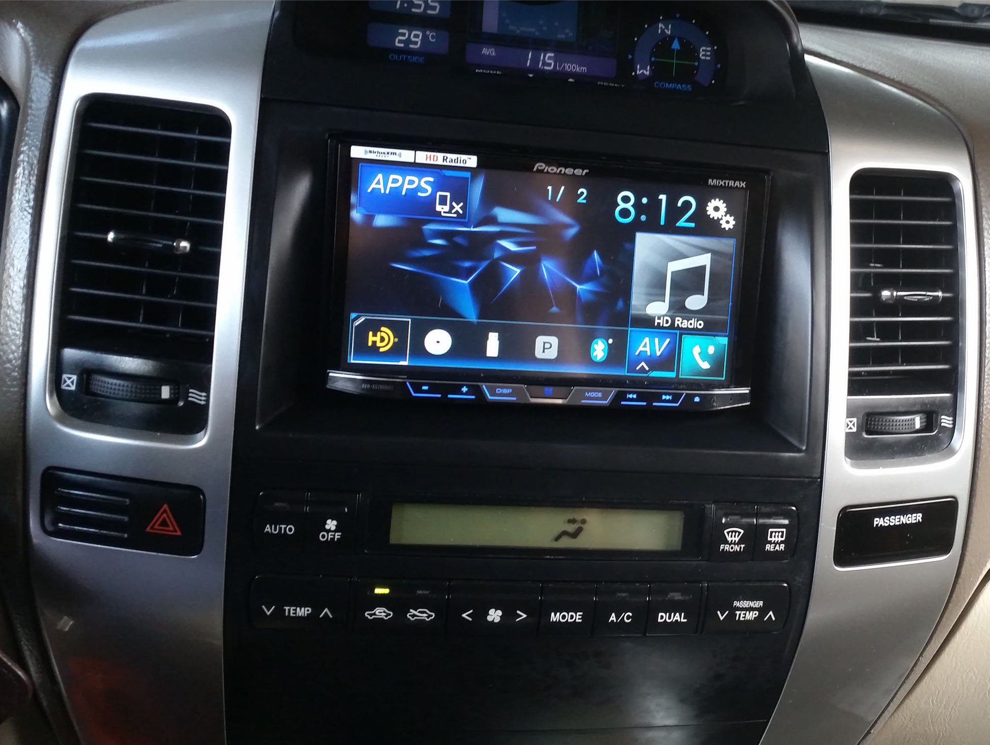 DKMUS Double Din Radio Stereo Installation Panel for 20022009 Toyota Land Cruiser Prado 120