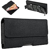 Nylon Cell Phone Holster Belt Clip Case Pouch Holder for iPhone 15 Pro Max 16e 16 Pro 15 14 Pro Google Pixel 9 Pro 9a 8 8a 7 7a 6 Samsung Galaxy S25 S24 Plus S23 FE S22 Plus S21 FE S20 FE A15 A25 A54