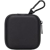 Ginsco Mini-Portable Hard Shell Square Earbuds Case for Apple EarPods/Samsung Galaxy Wired/Wireless Earbuds, Cell Phone Accessories Organizer with Carabiner for Earphones Tech Pouch