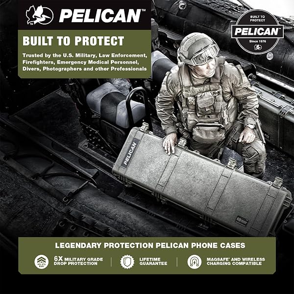 PELICAN VOYAGER IPHONE 17 PRO CASE [COMPATIBLE WITH MAGSAFE] RUGGED PHONE CASE W/ 24FT MILITARY-GRADE DROP PROTECTION – HEAVY DUTY PHONE COVER W/BELT CLIP HOLSTER FOR IPHONE 17 PRO – BLACK/CLEAR