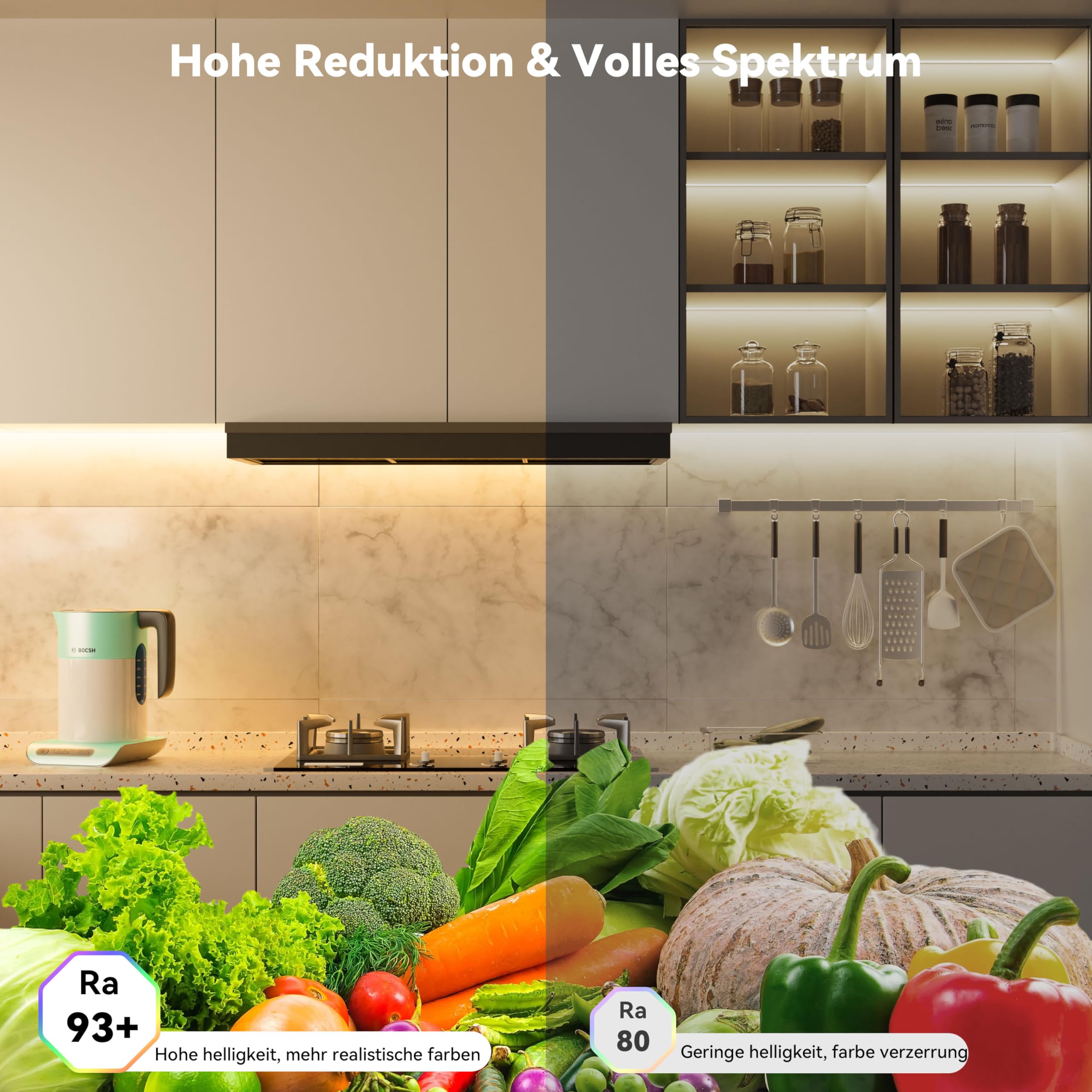 PAUTIX COB LED Streifen 2700K Warmweiss 5M,480LEDs/M Dimmbar 24V Weiß LED Streifen Licht Set mit RF Fernbedienung und Netzteil,CRI93+ Hell Unterbauleuchte für Home DIY Dekoration Timerfunktion. 5
