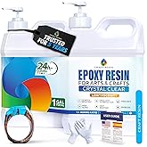 CRAFT RESIN 1 Gallon Crystal Clear Epoxy Resin Kit with Pumps - Food Safe & UV Resistant for DIY Art, Wood, Jewelry Making, Coasters, Mold Casting Resin Epoxy - Low Viscosity for Beginners & Pros
