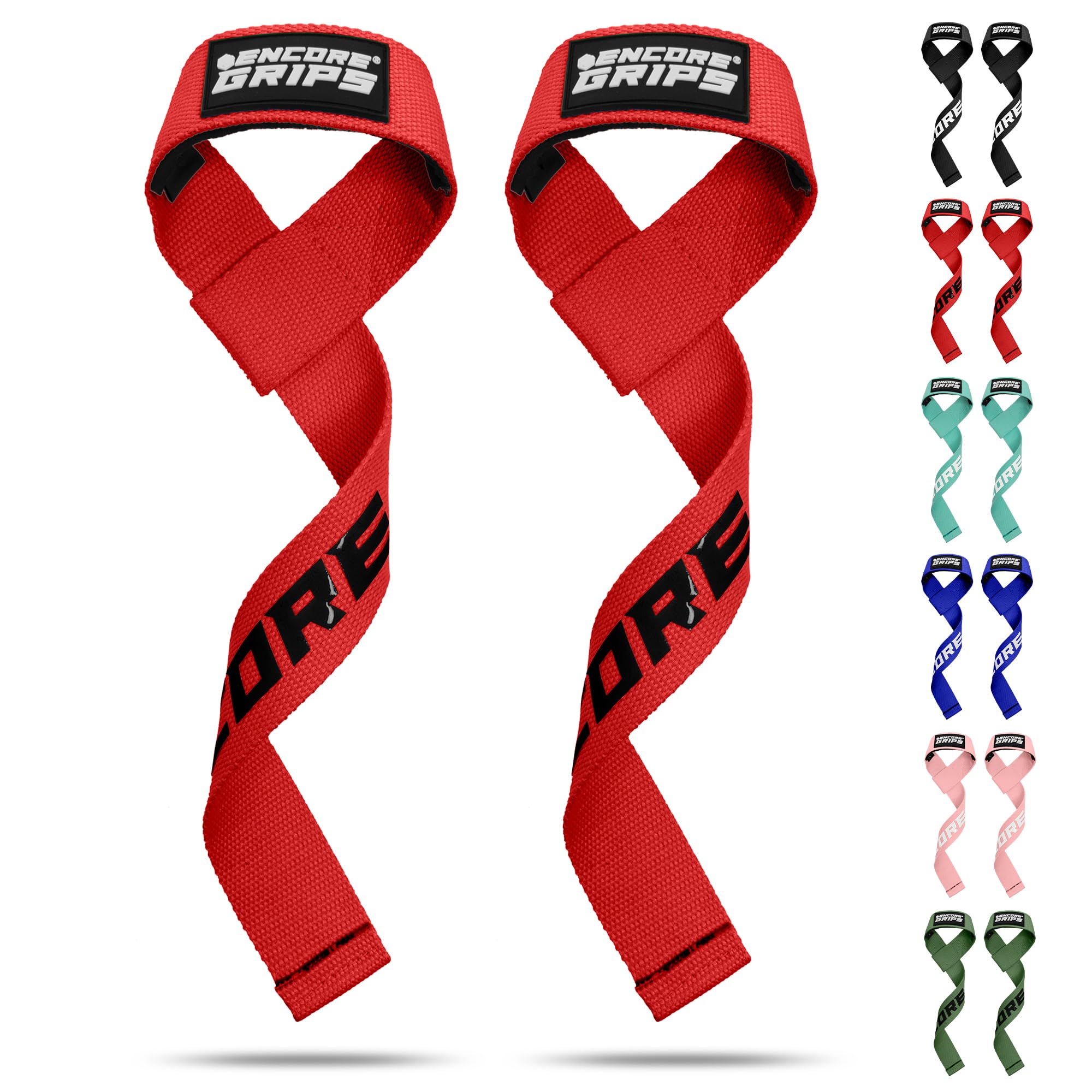 Lifting Straps for Strength Training, Fitness, Bodybuilding (Neoprene Padded), Weight Lifting, Strength Training, Lifting Straps, Weight Training for Women and Men, Wrist Bands (Red-Silicone)
