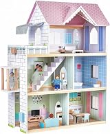 Giant bean Wooden Dolls House 2.6ft Elevator Light 22 pcs Furnishings 3 Dolls view 4