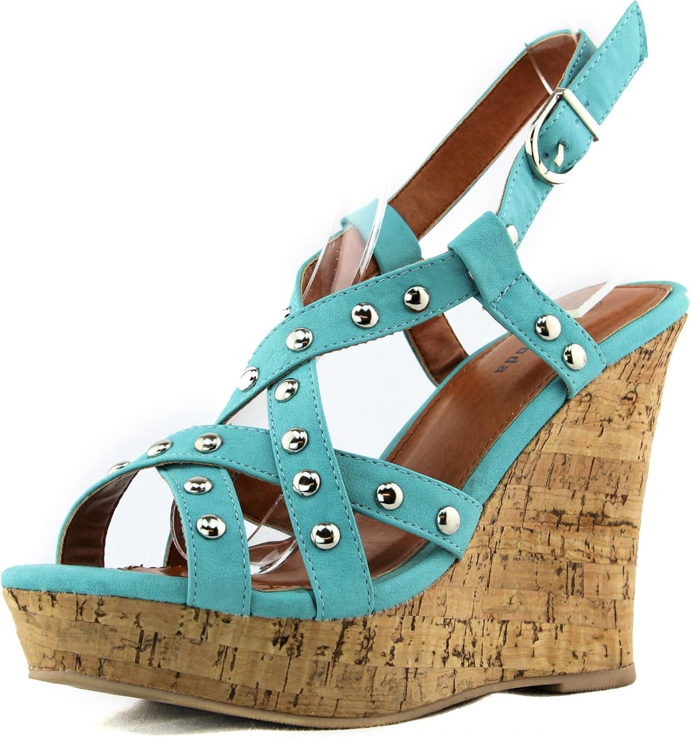 light blue wedge heels